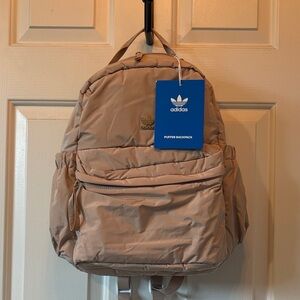 Adidas Originals Puffer Backpack. Beige in color